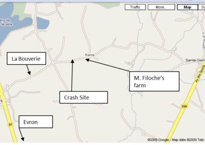 Map of John Harder's crash site
