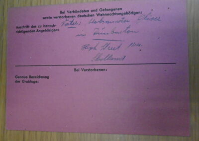 Oliver German POW Card (2)