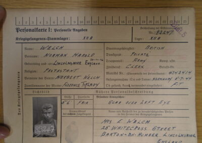 German PoW Record Card - NHT Welch (1)