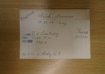 German PoW Record Card - NHT Welch (4)