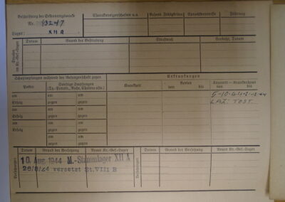 German PoW Record Card - NHT Welch (6)