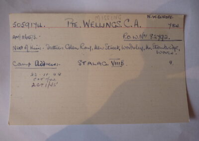 Green Howards index card Wellings